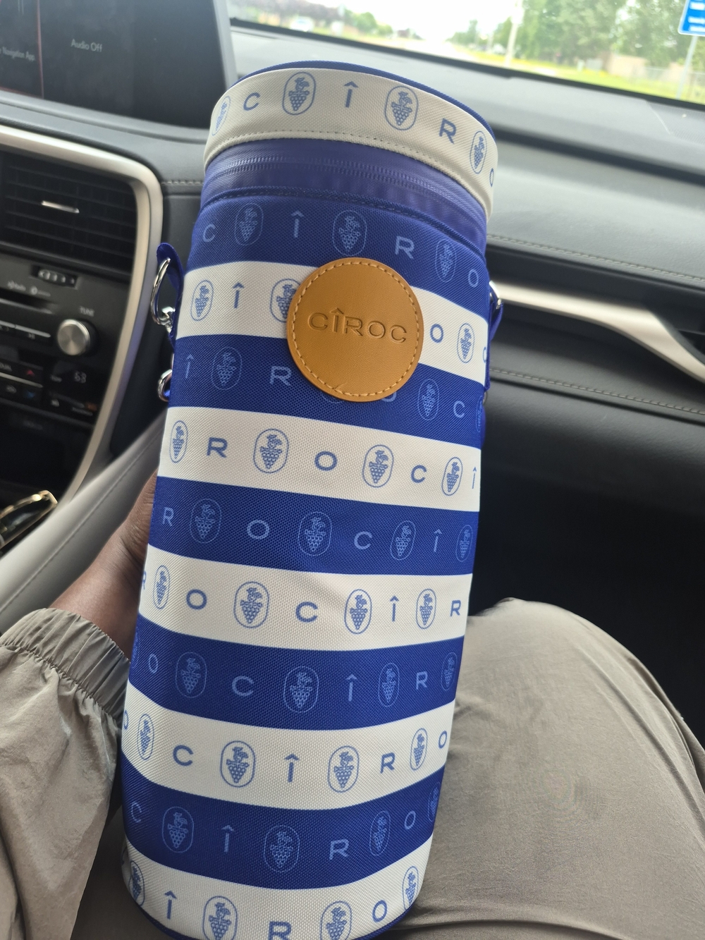 Cîroc Branded Blue & White Insulated Bottle Carrier